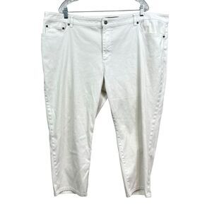 LRL Lauren Ralph Lauren Women Crop Jeans Classic Straight Leg White Plus Sz 22W*